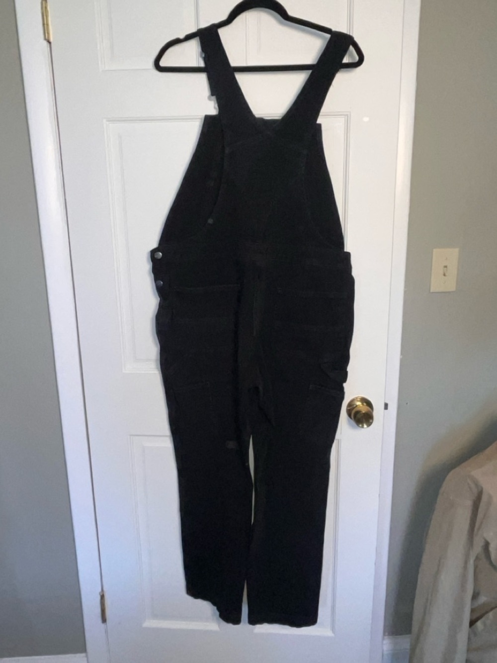 Carhartt Women's Black Bib Overalls Size L 12/14 Regular 96% Cotton Stretch - Picture 3 of 9